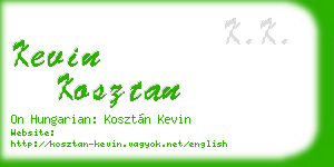 kevin kosztan business card